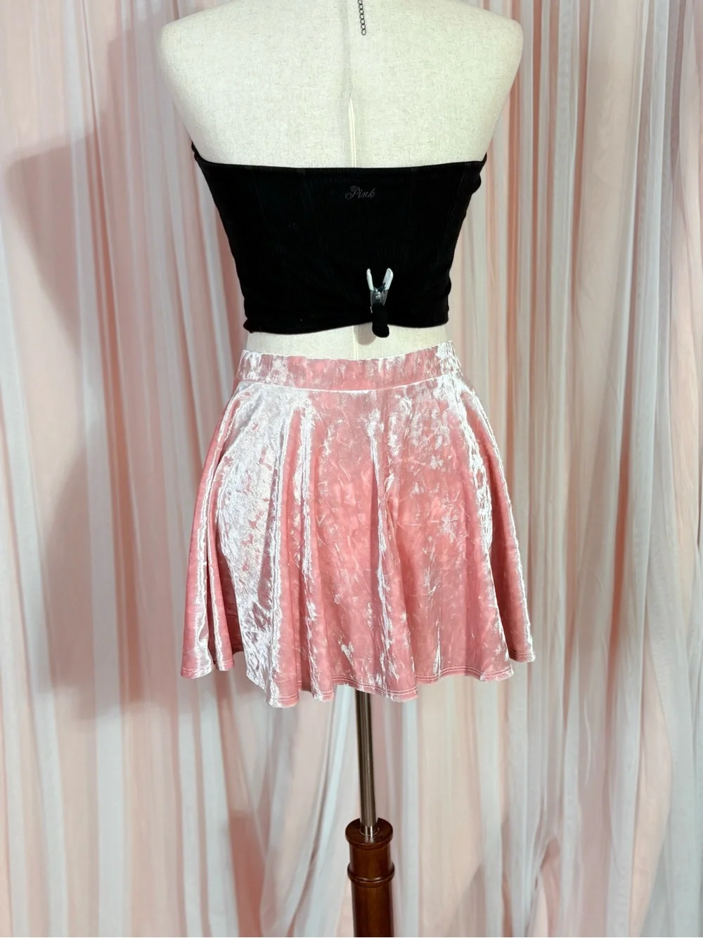 Forever 21 Velvet Pink Skater Skirt
